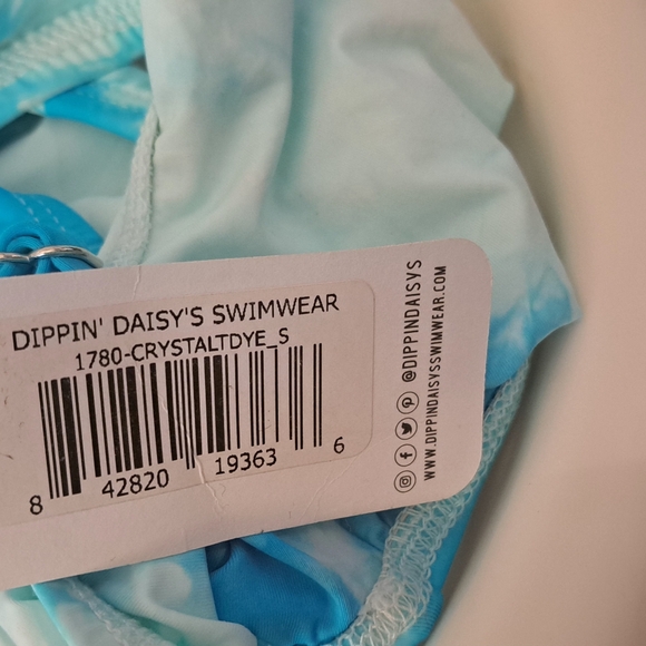 Brand New Dippin Daisy High Cut Deep low V neck on piece crystal tiedye swimsuit - Picture 3 of 5
